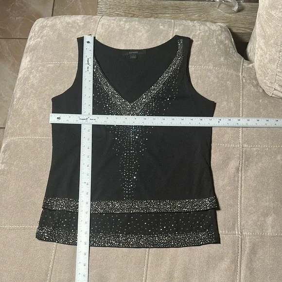 Express Black Sequin Tank Top - Picture 3 of 7